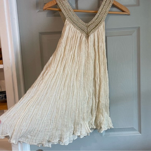 Vintage Women's One Size Made in Greece Cotton Lurex Tank Top Metallic Grecian - Picture 6 of 7